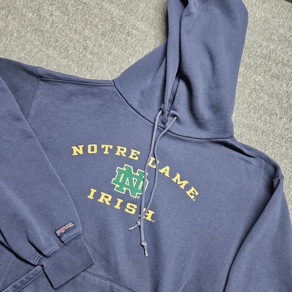 JanSport Notre Dame Hoodie Mens Medium Blue Irish NCAA Sweatshirt
